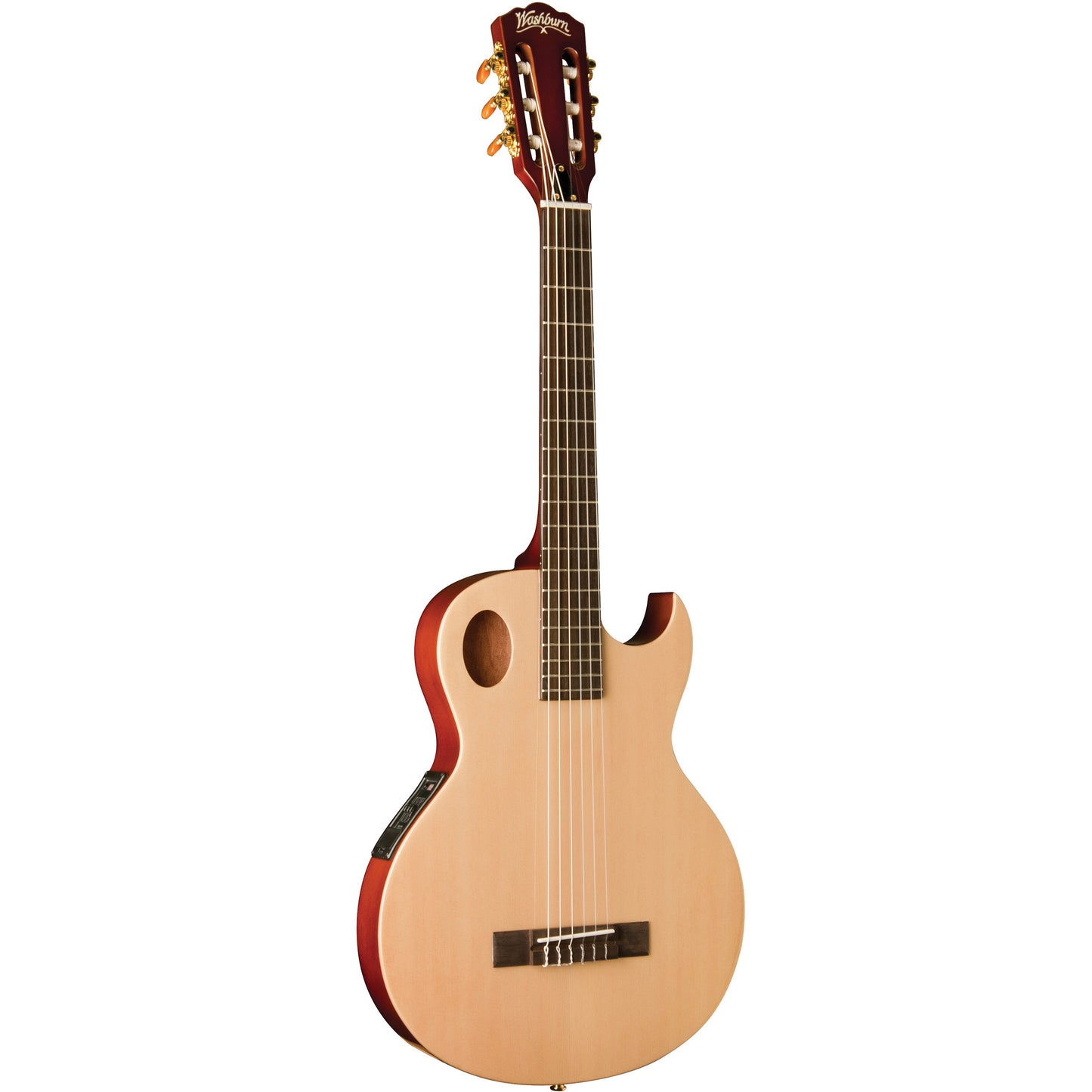 Washburn EACT42S Festival Series Nylon String Cutaway Classical Acoustic Electric Guitar. Natural