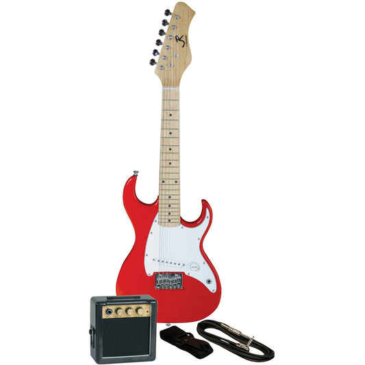 J Reynolds JRPKSTRD Mini Electric Guitar Pack. Red