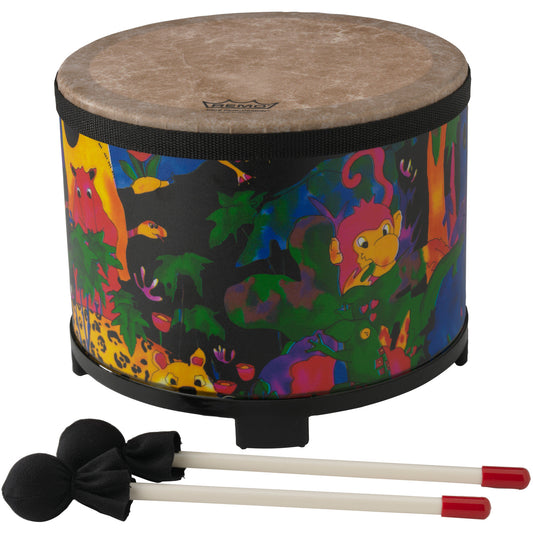 Remo KD-5080-01 Kids Percussion Floor Tom Drum. Fabric Rain Forest 10"