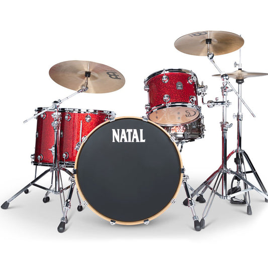 Natal Drums KMA-TRC-RE1 Maple Original Drum Kit. Red Sparkle