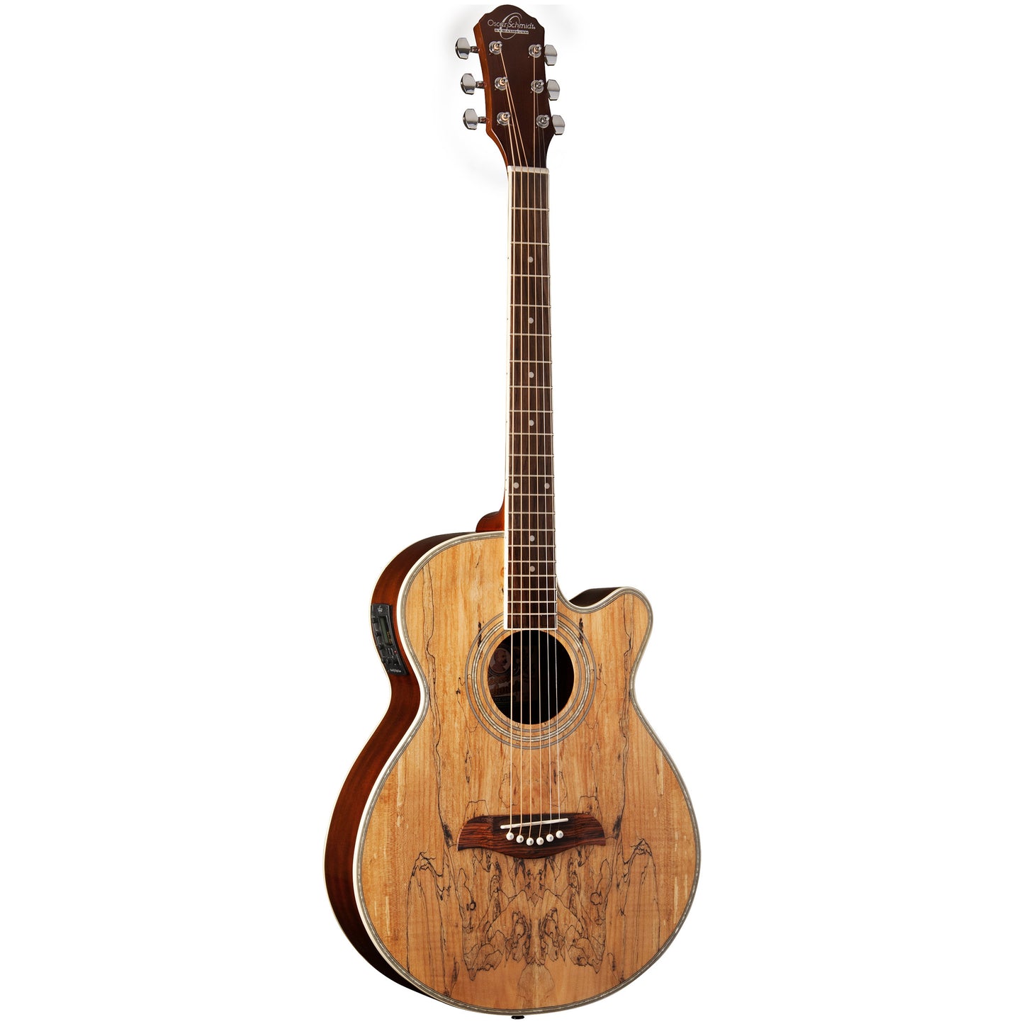 Oscar Schmidt OU10CESM Concert Acoustic Electric Cutaway. Spalted Maple