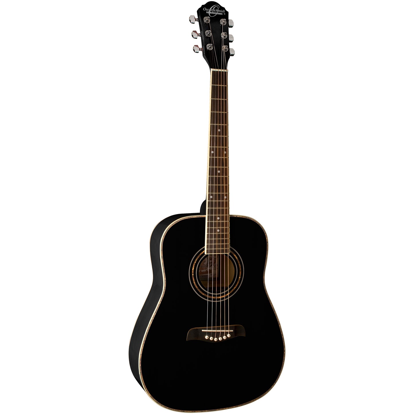 Oscar Schmidt OG1BLH-A 3/4 Dreadnought Left-Handed Acoustic Guitar. Black