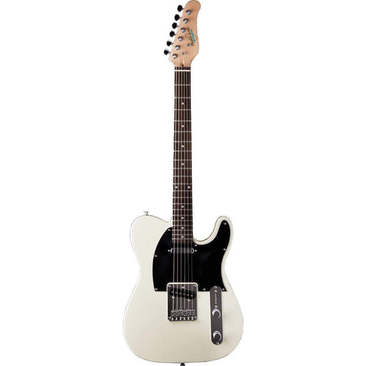 Oscar Schmidt OS-LT-IV-MF-A Single Cut Solid Body Electric Guitar. Ivory White