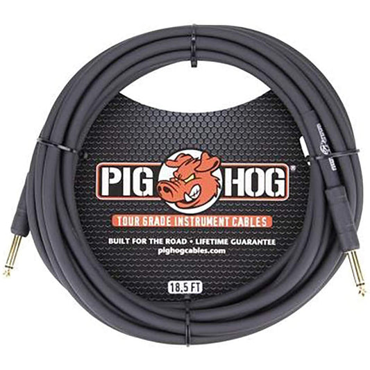 Pig Hog PH186R Instrument Cable 8mm Straight to Right Angle. 18.5'