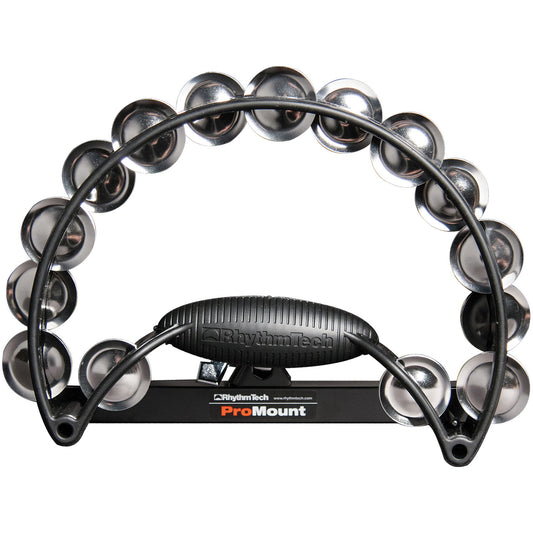 Rhythm Tech RTPRO10 Pro Tambourine. Black with Nickel Steel Jingles