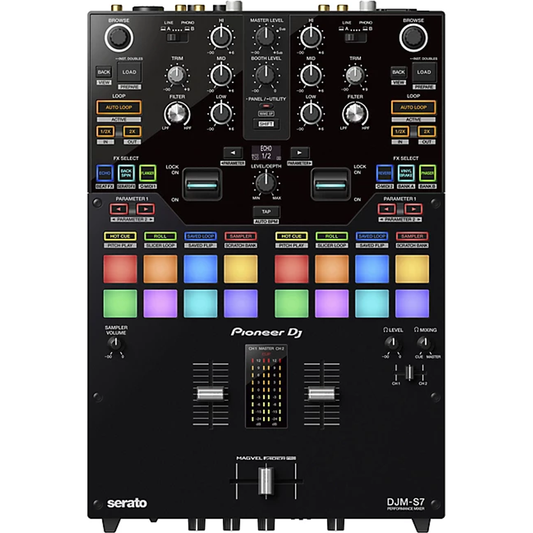 Pioneer DJ DJM-S7 2-Channel Battle Mixer for Serato DJ & rekordbox With Performance Pads