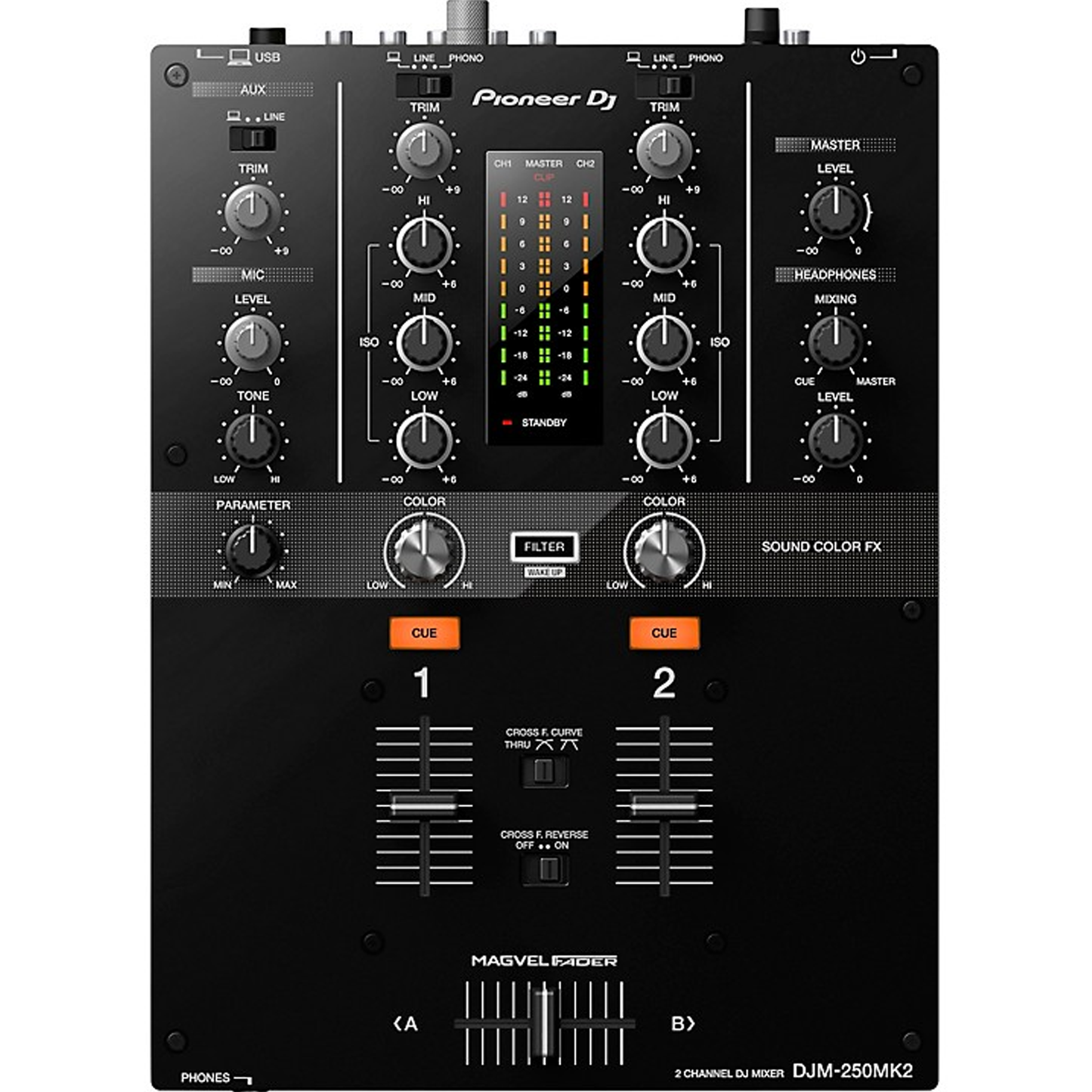 Pioneer DJ DJM-250MK2 2-channel DJ Mixer with rekordbox