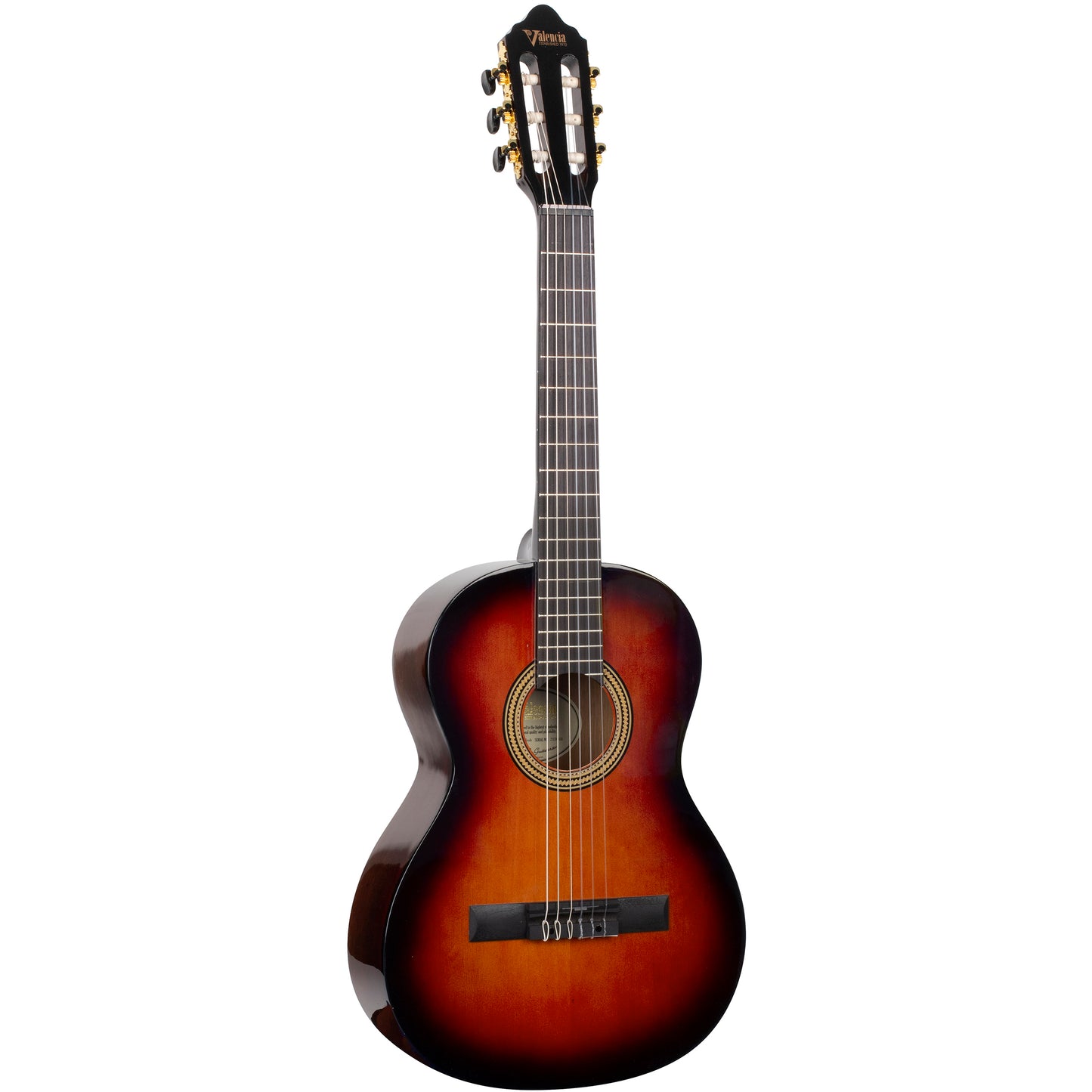 Valencia VC263CSB 260 Series 3/4 Size Classical Guitar. Classic Sunburst